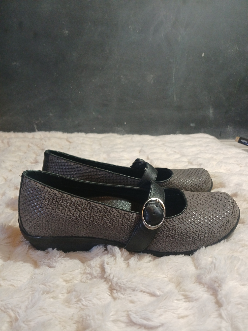 Dansko Orla Mary Jane Comfort Shoes Black Gray Snakeskin Womens Size 36 - Picture 3 of 10